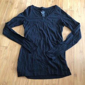 Womens black long sleeve top